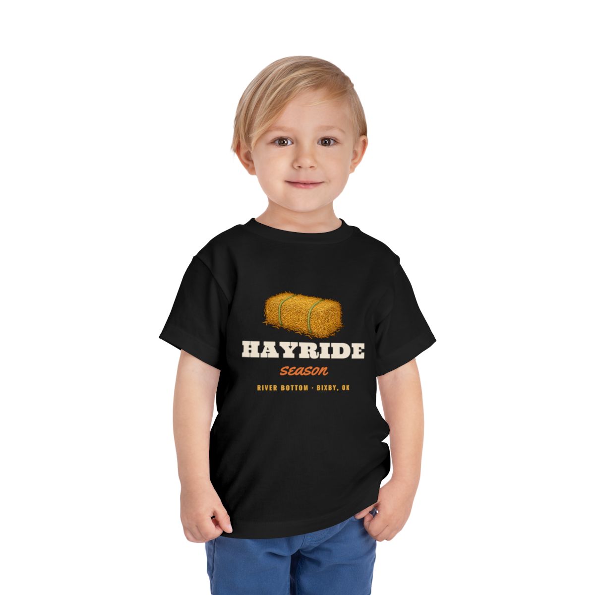 Hayride Season Toddler Tee in Black lifestyle