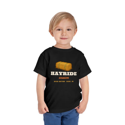 Hayride Season Toddler Tee in Black lifestyle