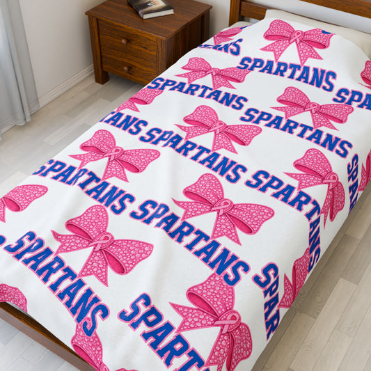 Spartans Velveteen Plush Breast Cancer Awareness