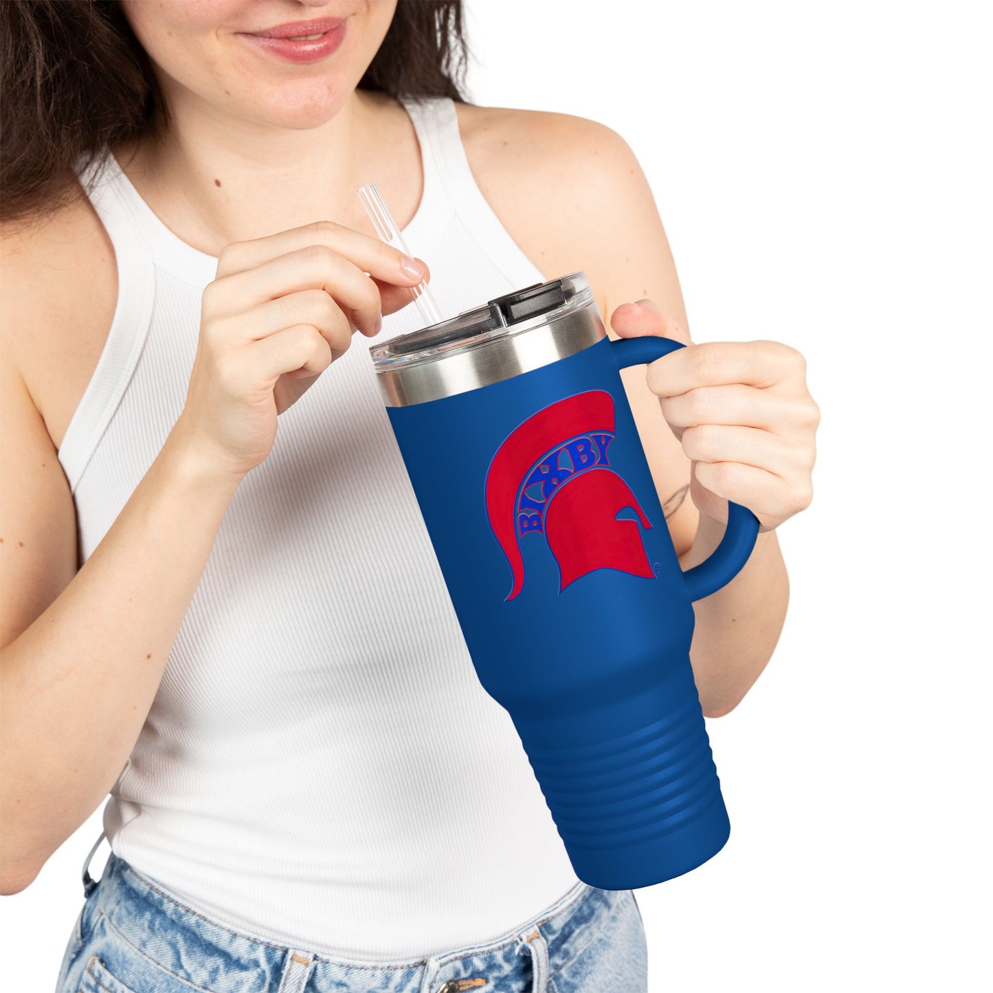 Spartan Red Logo 40 Ounce Insulated Travel Mug