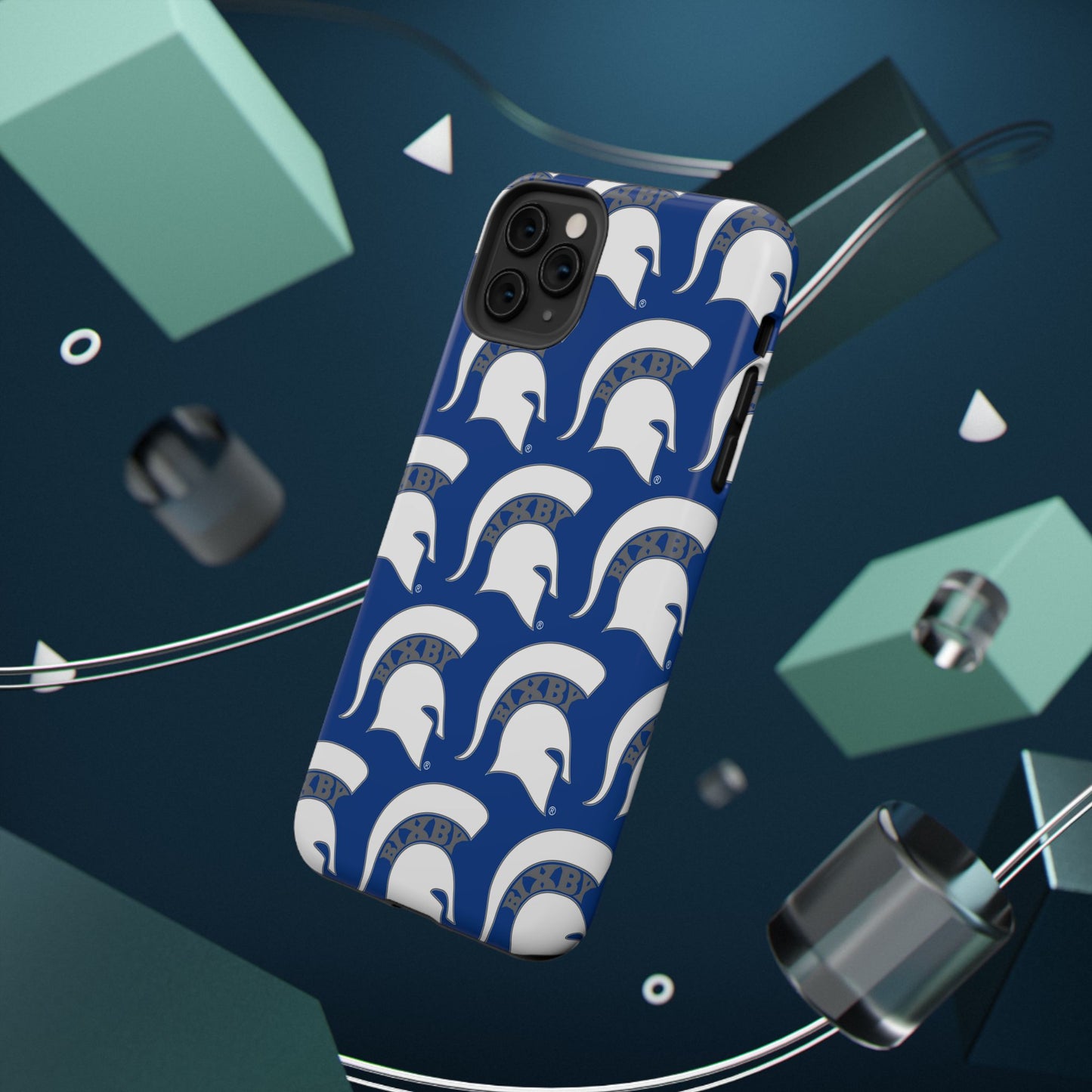 Bixby Spartan White Logo Impact Resistant iPhone Case