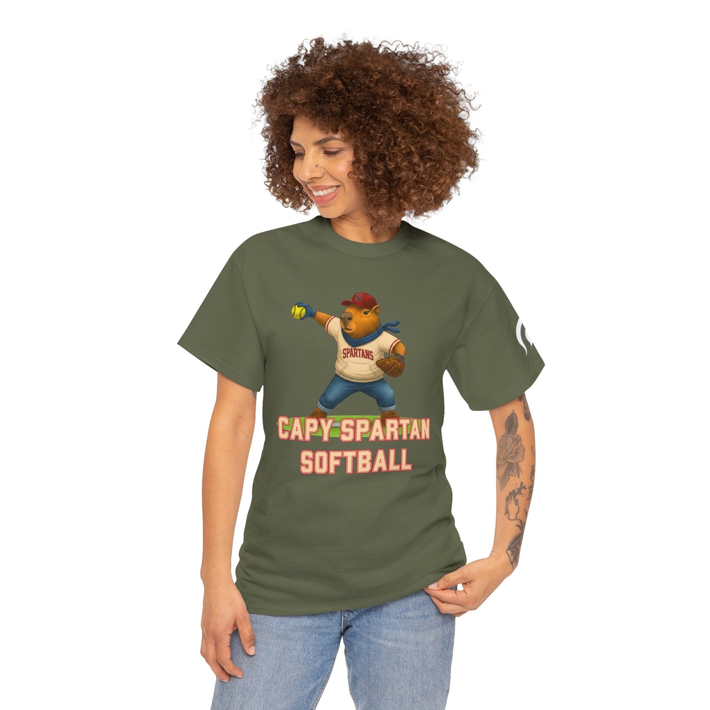 Capy Spartan Softball Gildan Tee