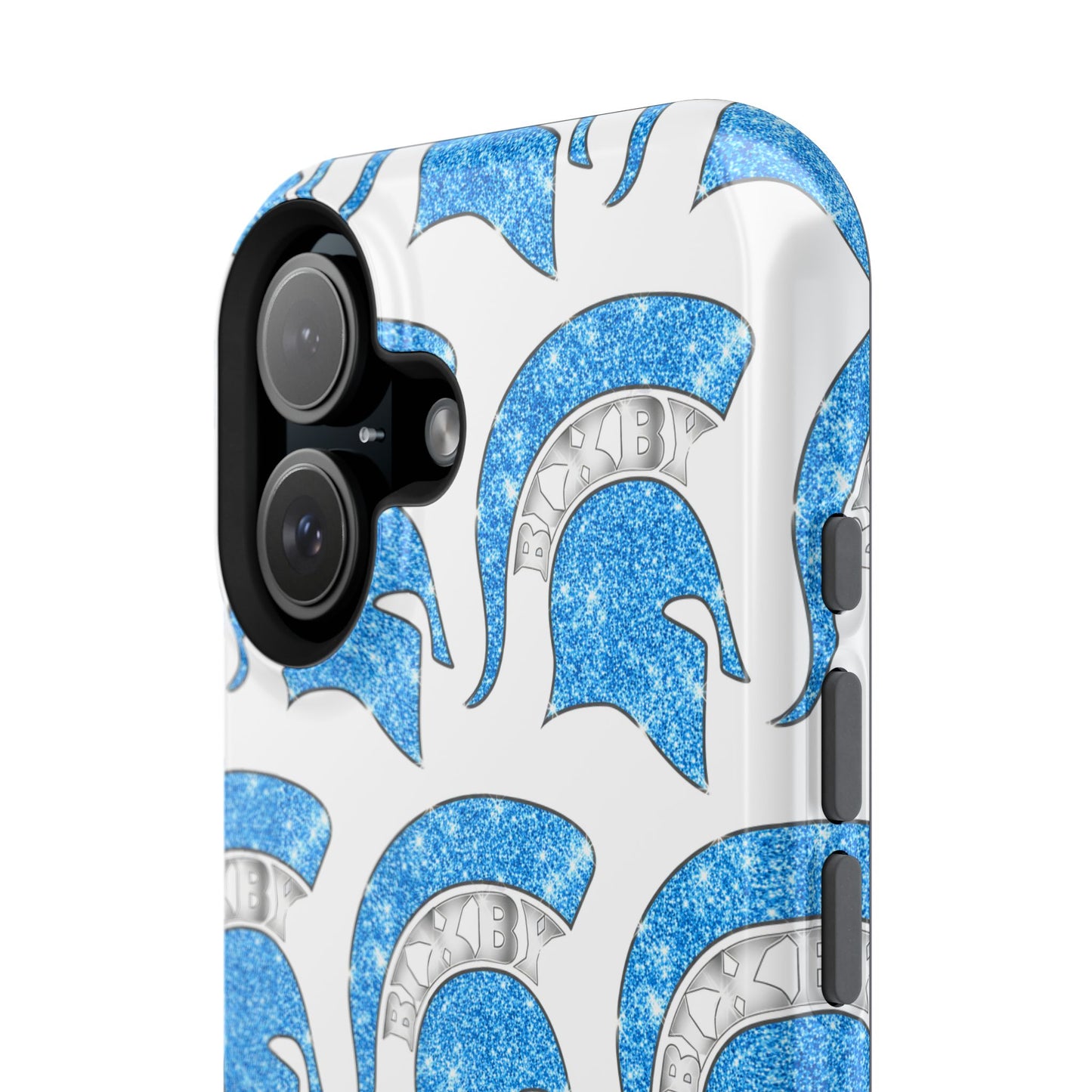 Bixby Spartan Blue Bling Logo Impact Resistant iPhone Case