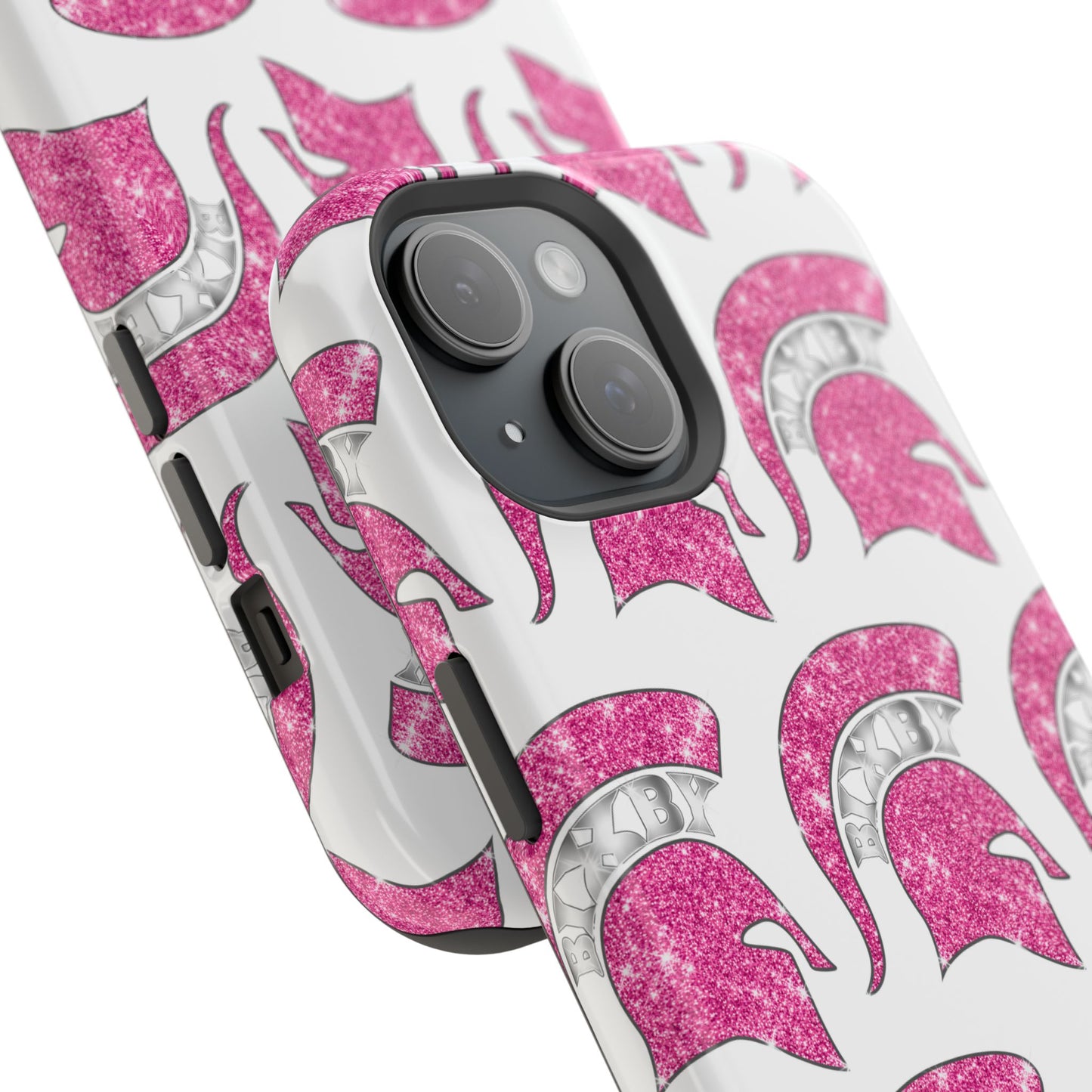 Bixby Spartan Pink Bling Logo Impact Resistant iPhone Case