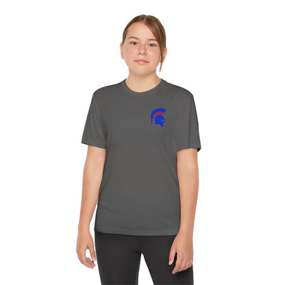 Spartan Blue Logo Youth Sport-Tek Tee