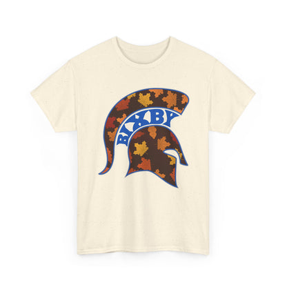 Bixby Spartans Fall Leaves Helmet Tee – Autumn Game Day Shirt