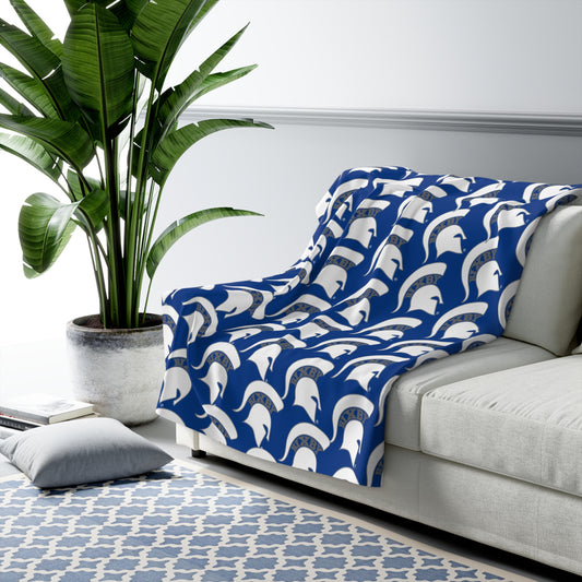 Bixby White Small Pattern Logo Comfy Sherpa Fleece Blanket