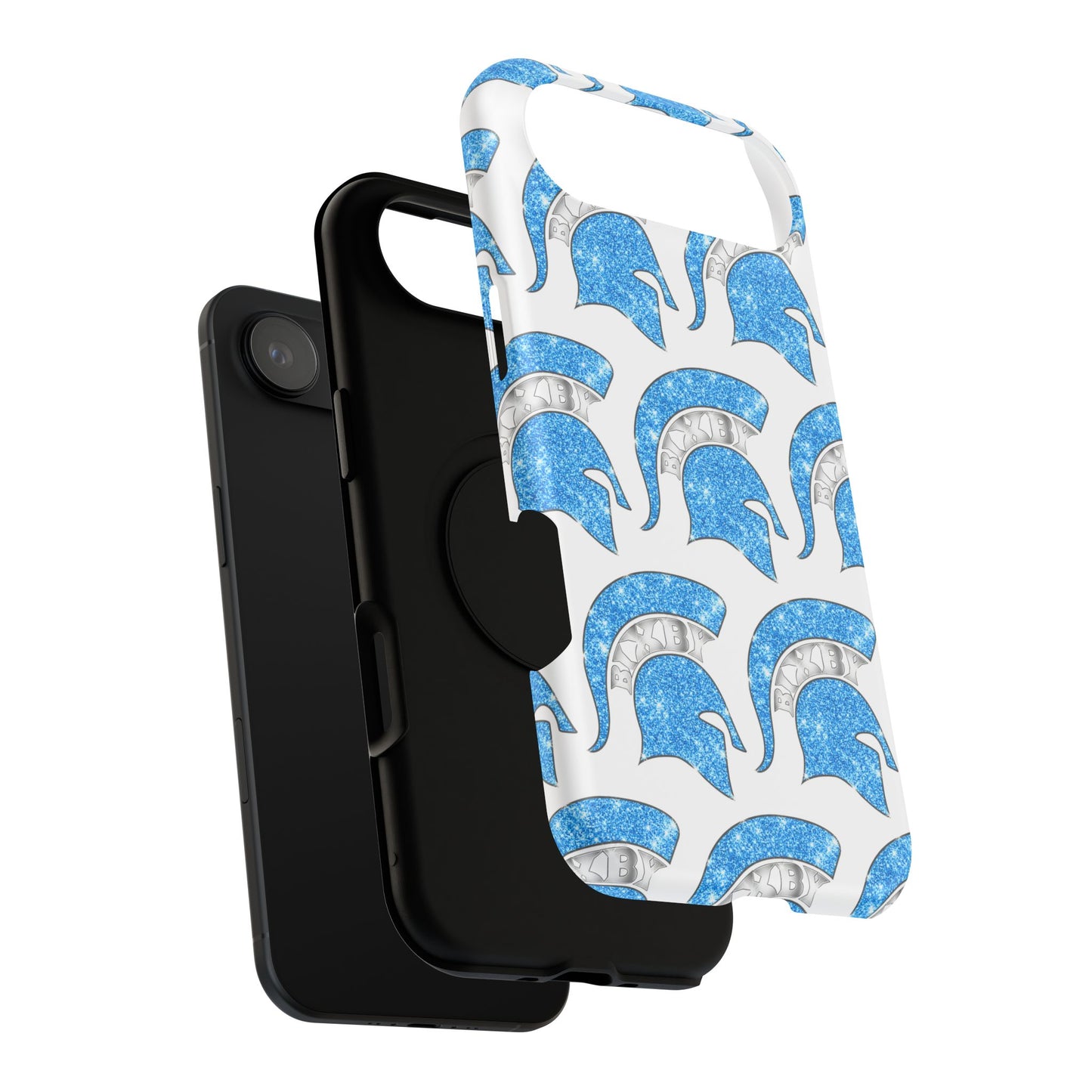Bixby Spartan Blue Bling Logo Impact Resistant iPhone Case