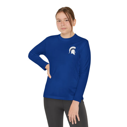 Spartan White Logo Youth Long Sleeve Sport-Tek Tee