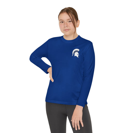 Spartan White Logo Youth Long Sleeve Sport-Tek Tee