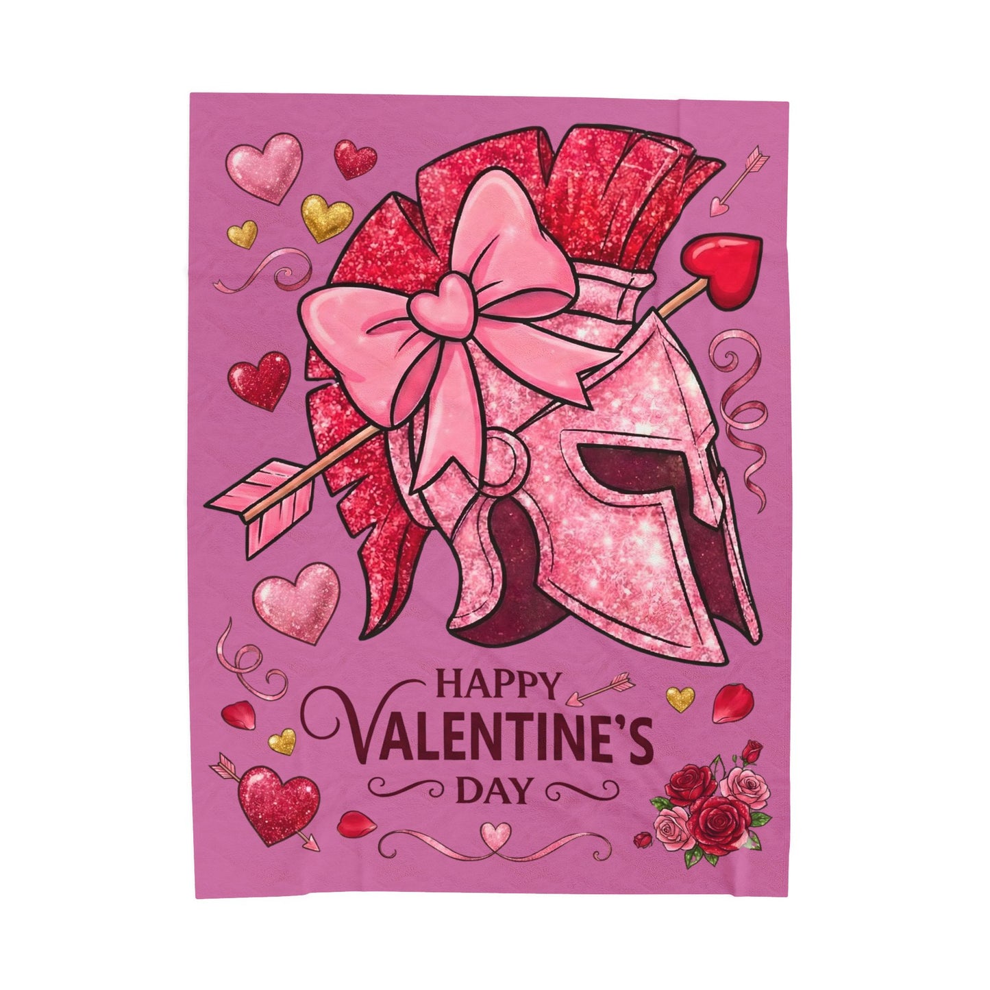 Spartans Valentine's Helmet Velveteen Plush Blanket