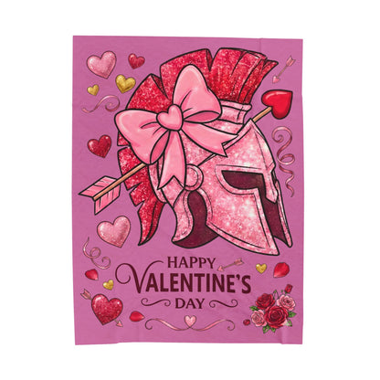 Spartans Valentine's Helmet Velveteen Plush Blanket