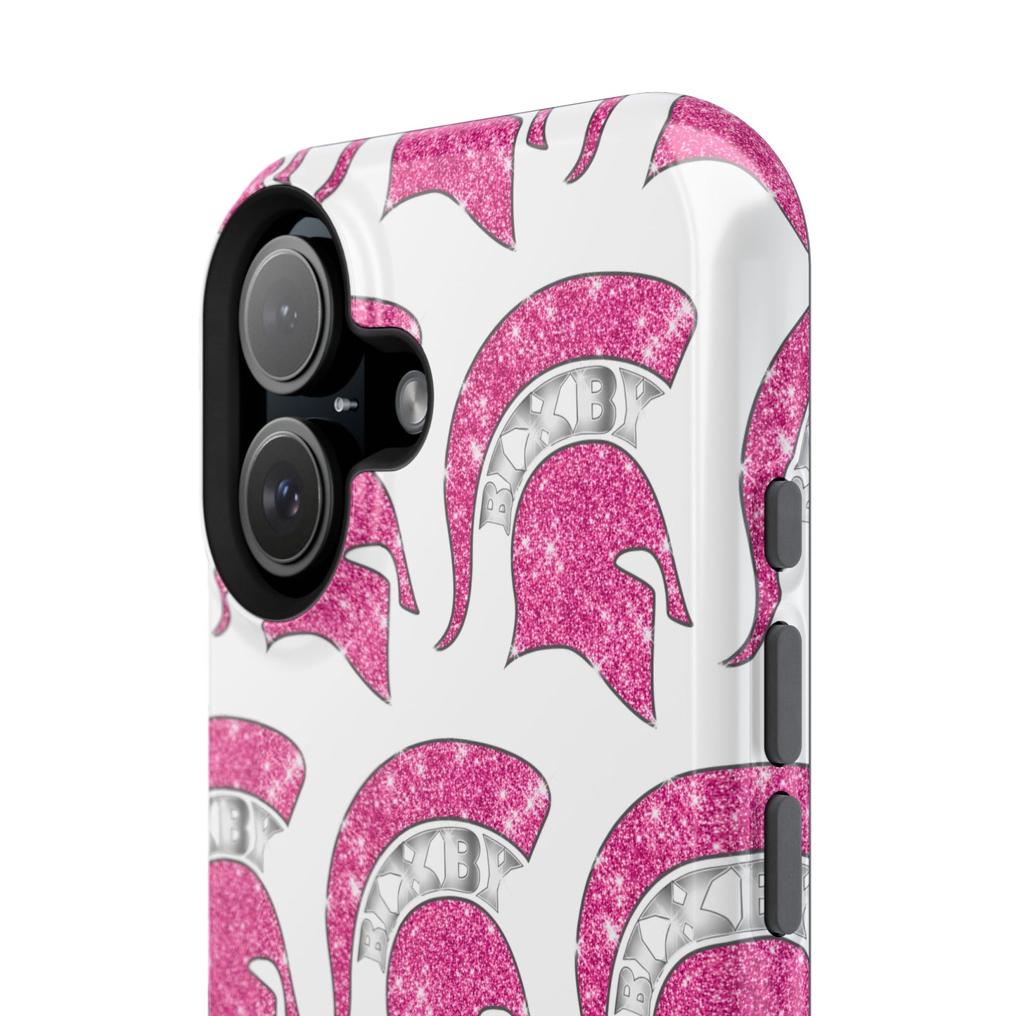 Bixby Spartan Pink Bling Logo Impact Resistant iPhone Case