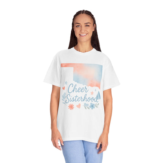 Cheer Sisterhood Bixby OK Watercolor Comfort Colors Tee