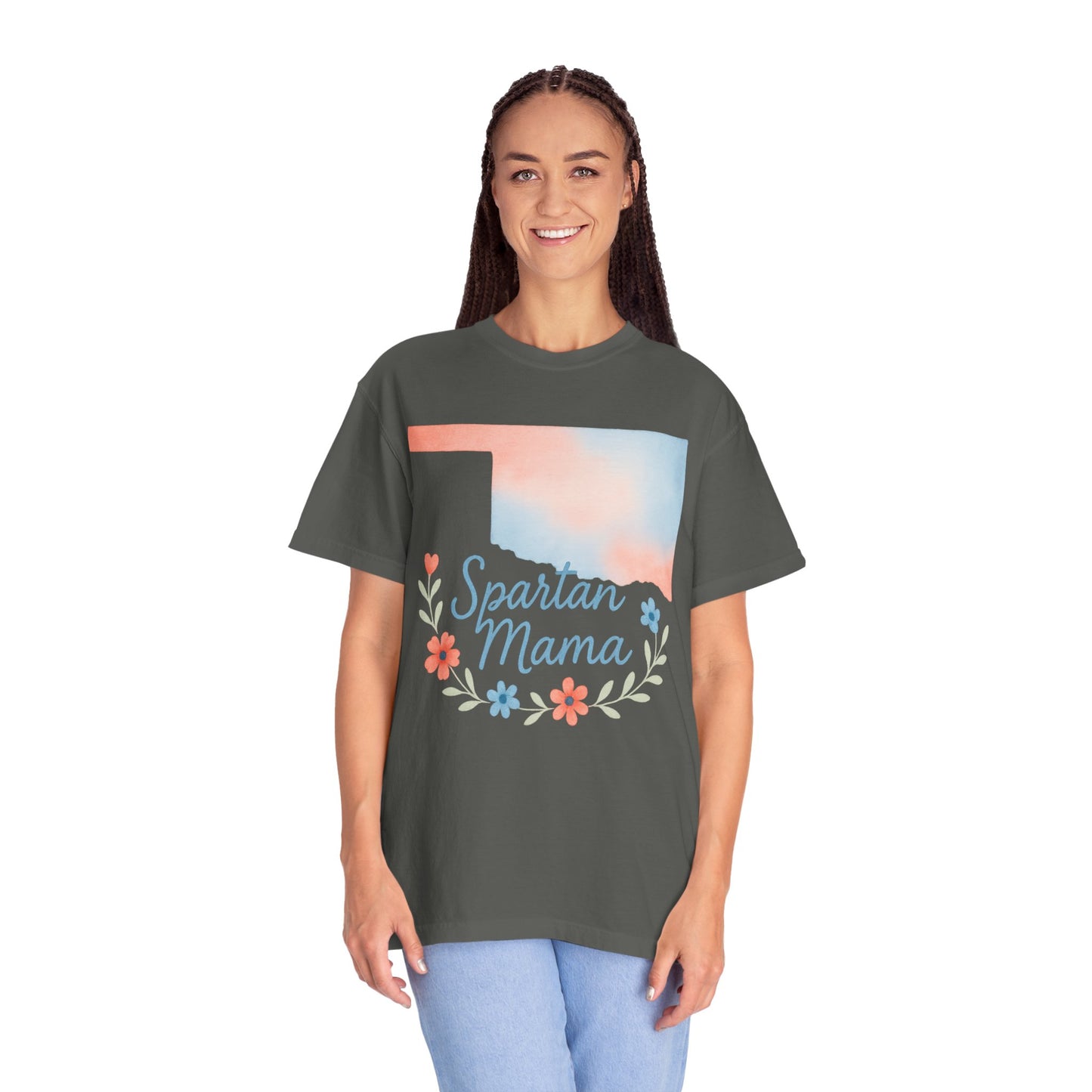Spartan Mama Bixby OK Watercolor Comfort Colors Tee