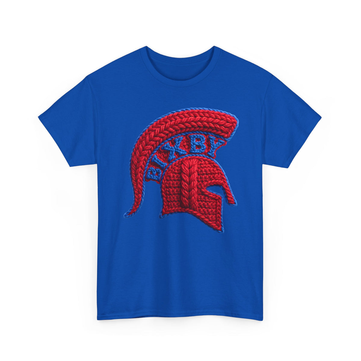 Knit-Print Spartan Helmet Logo Gildan Tee