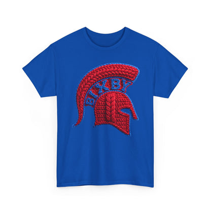 Knit-Print Spartan Helmet Logo Gildan Tee