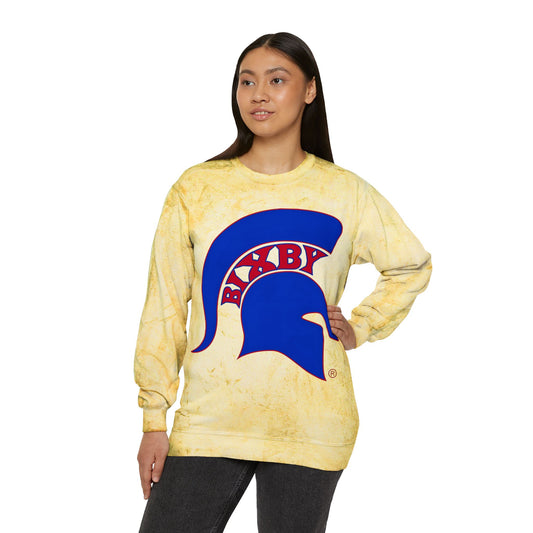 Spartans Blue Logo Comfort Colors Tie-Dye Sweatshirt