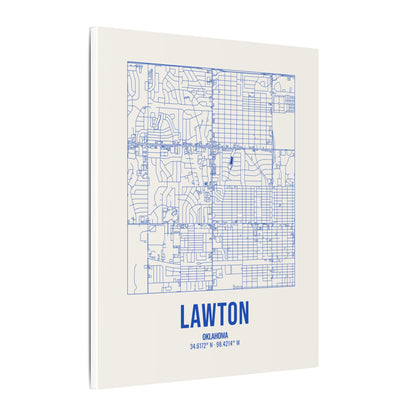 Lawton Street Map Canvas, Royal Blue on Cream