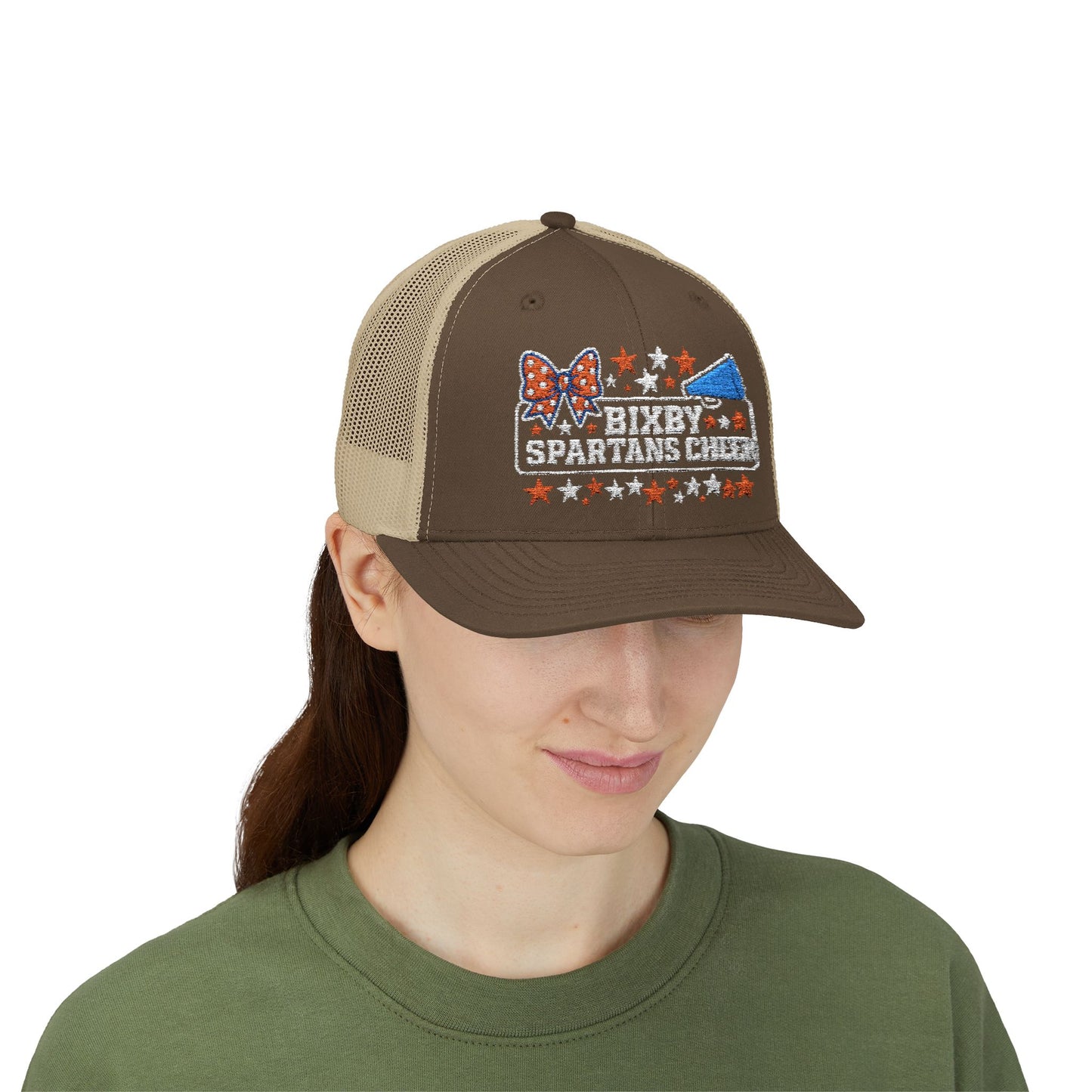 Bixby Spartans Cheer Embroidered Trucker Snapback