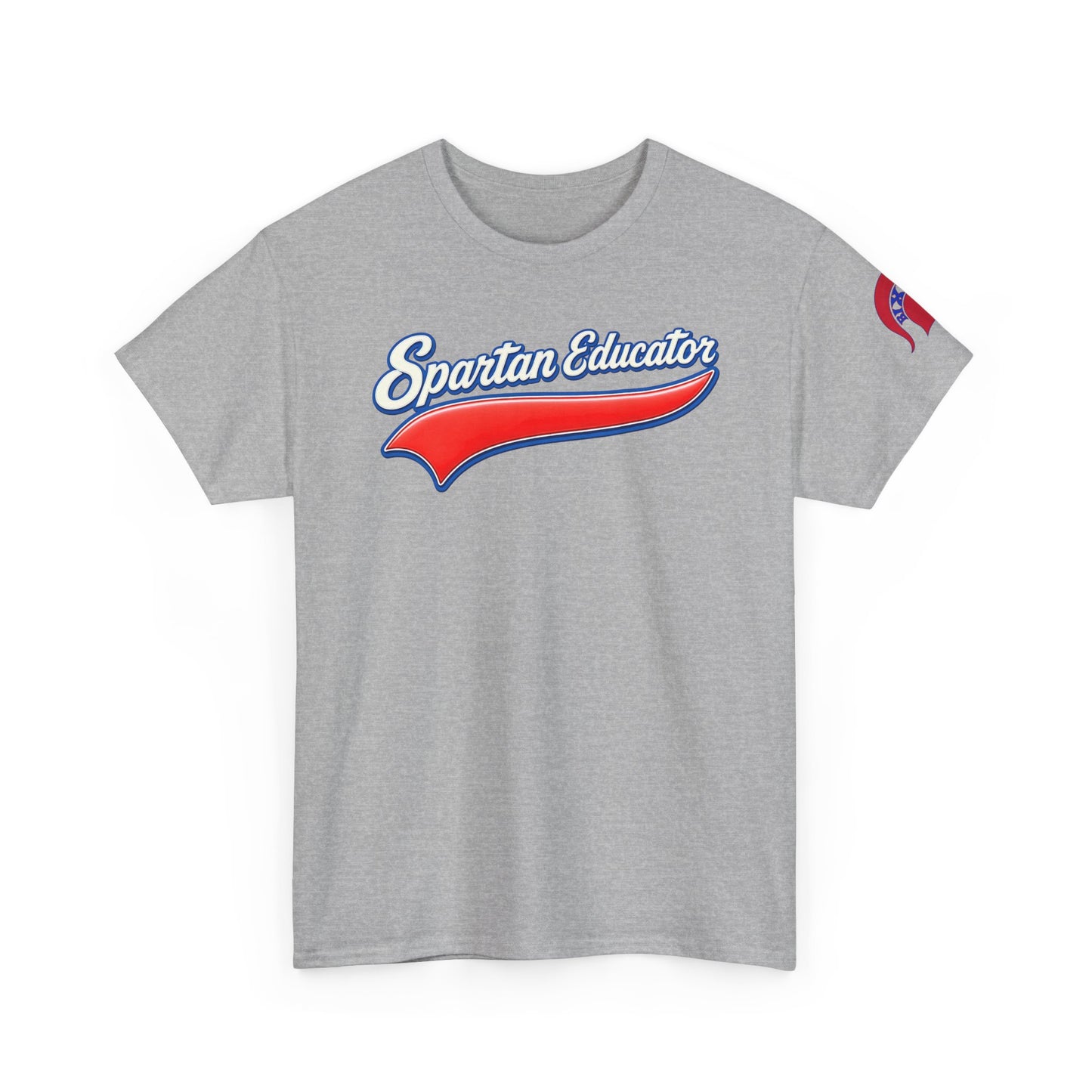 Spartan Educator Design Gildan Tee With Sleeve Logo