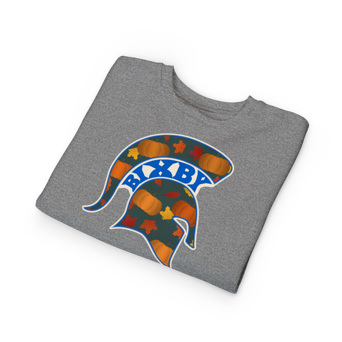 Bixby Spartans Pumpkin Patch Helmet Toddler Sweatshirt – Little Spartan Fall Crewneck