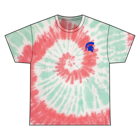 Bixby Spartan Small Blue Logo Tie-Dye Gildan Tee