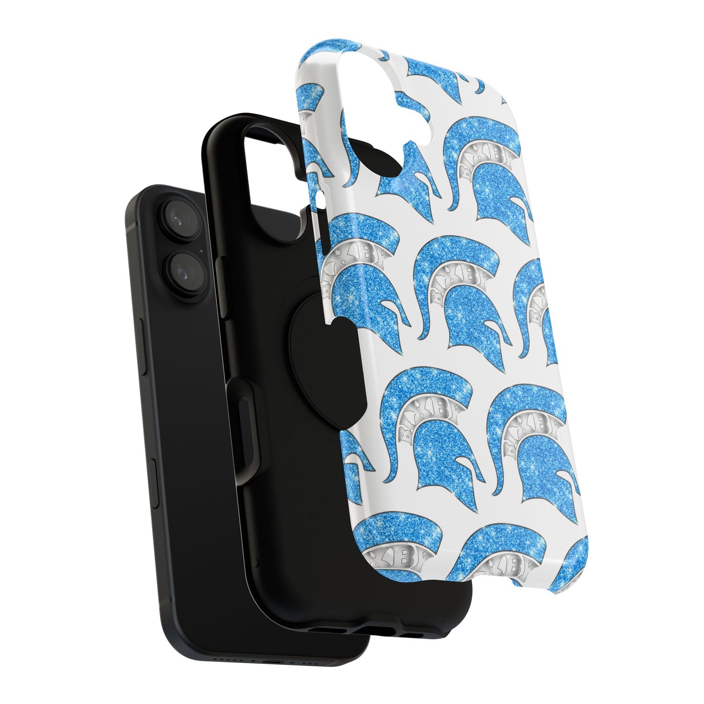 Bixby Spartan Blue Bling Logo Impact Resistant iPhone Case