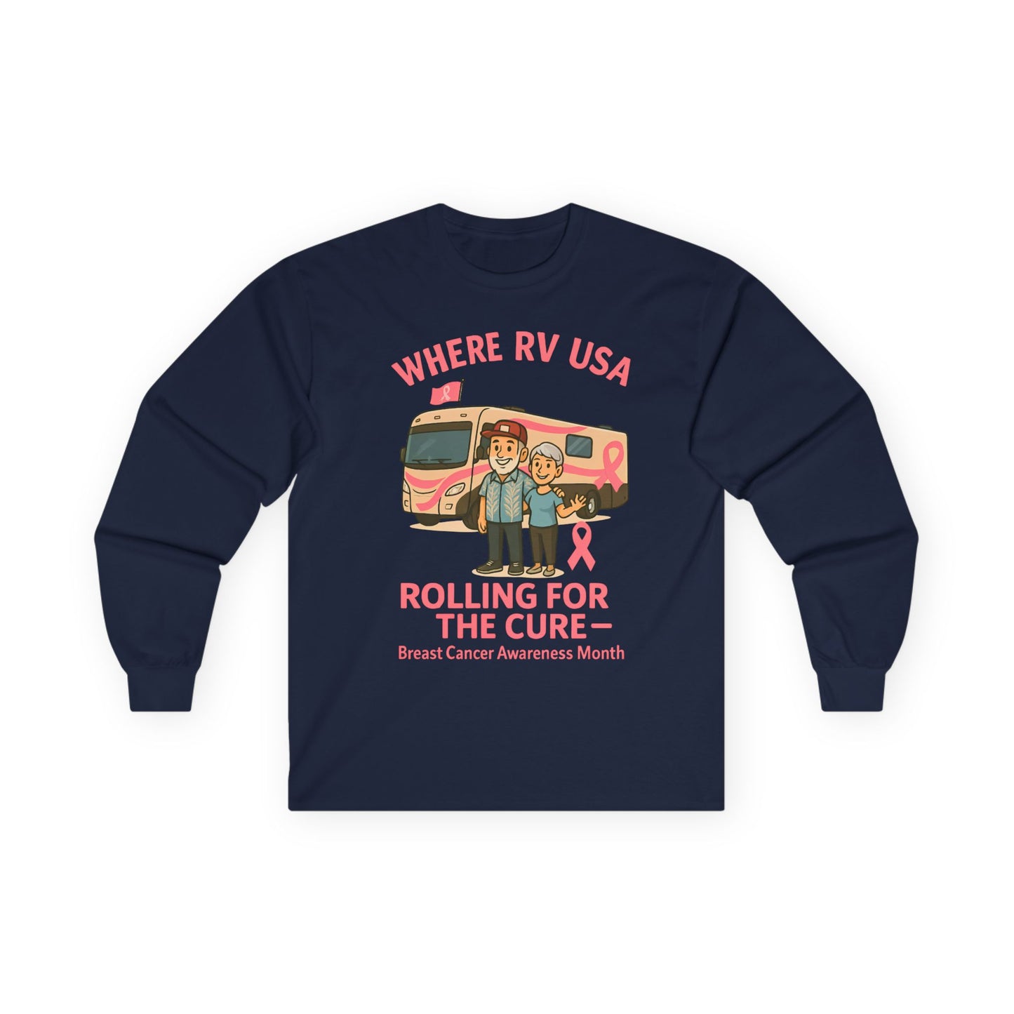 Where RV USA Breast Cancer Awareness Gildan Long Sleeve Shirt
