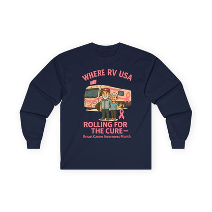 Where RV USA Breast Cancer Awareness Gildan Long Sleeve Shirt
