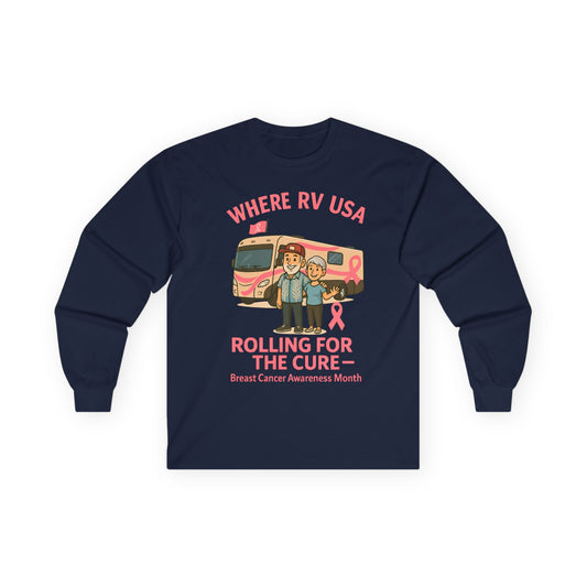 Where RV USA Breast Cancer Awareness Gildan Long Sleeve Shirt