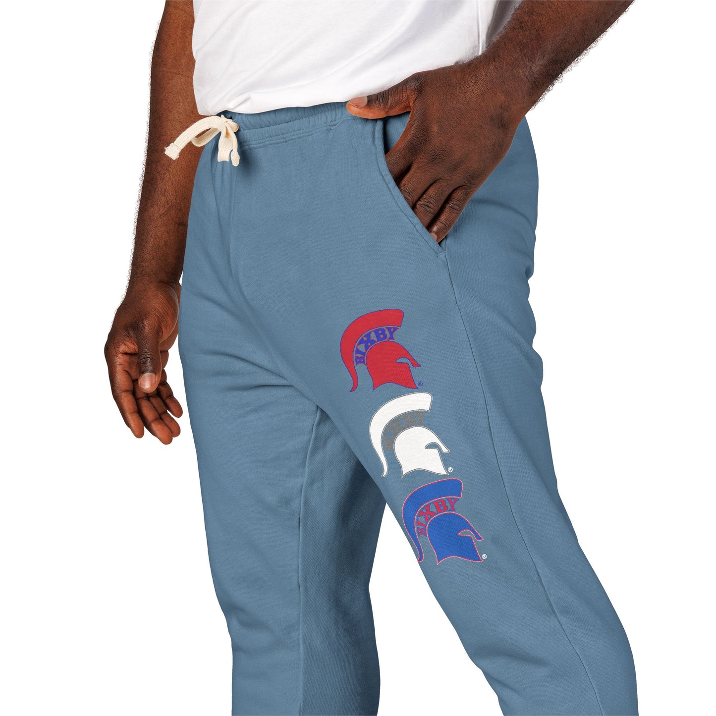 Bixby Spartan Logo Red White & Blue Comfort Colors Sweatpants