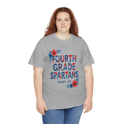 Floral Fourth Grade Spartan Gildan Tee