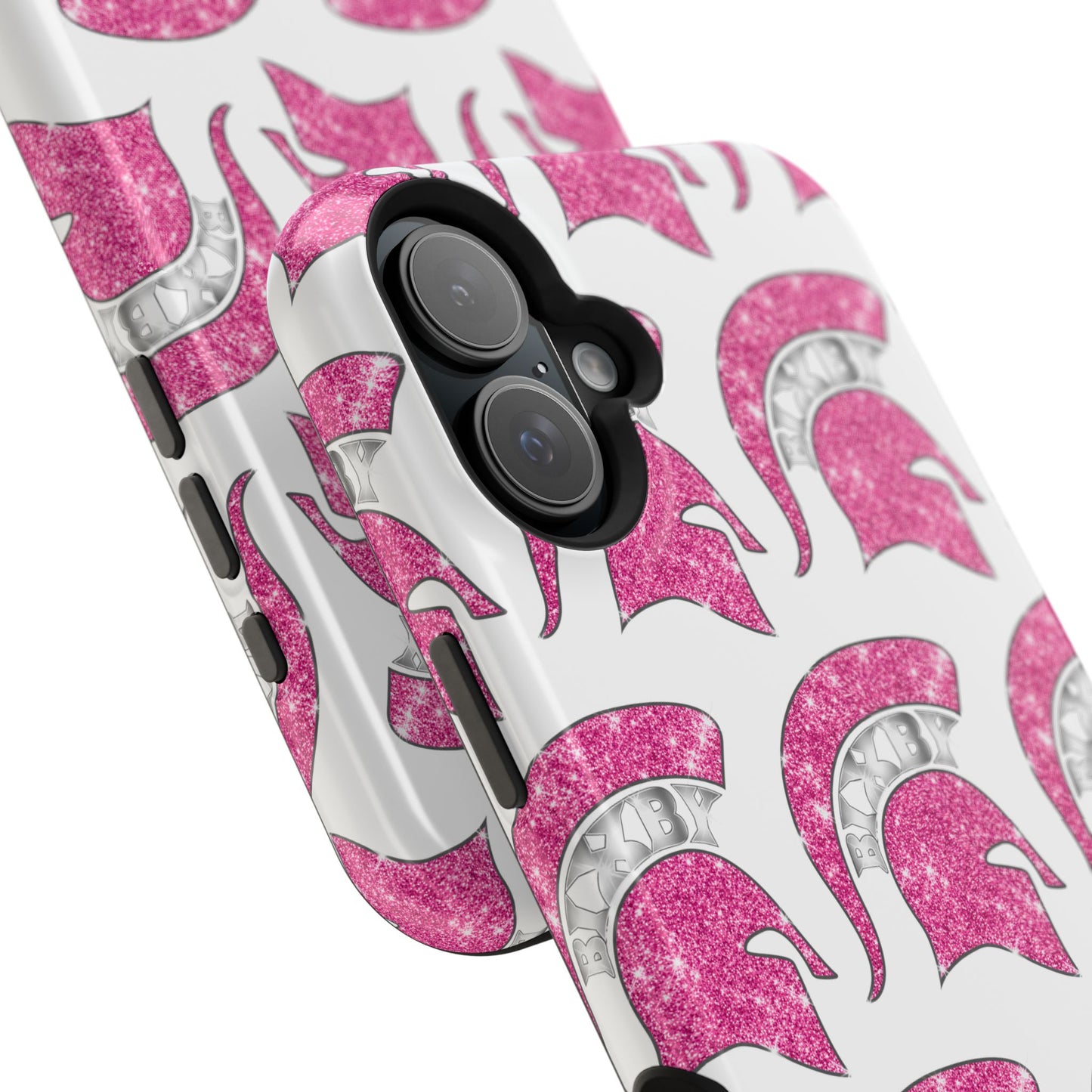 Bixby Spartan Pink Bling Logo Impact Resistant iPhone Case