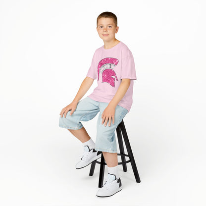 Bixby Spartan Pink Helmet Bling Youth Gildan Tee