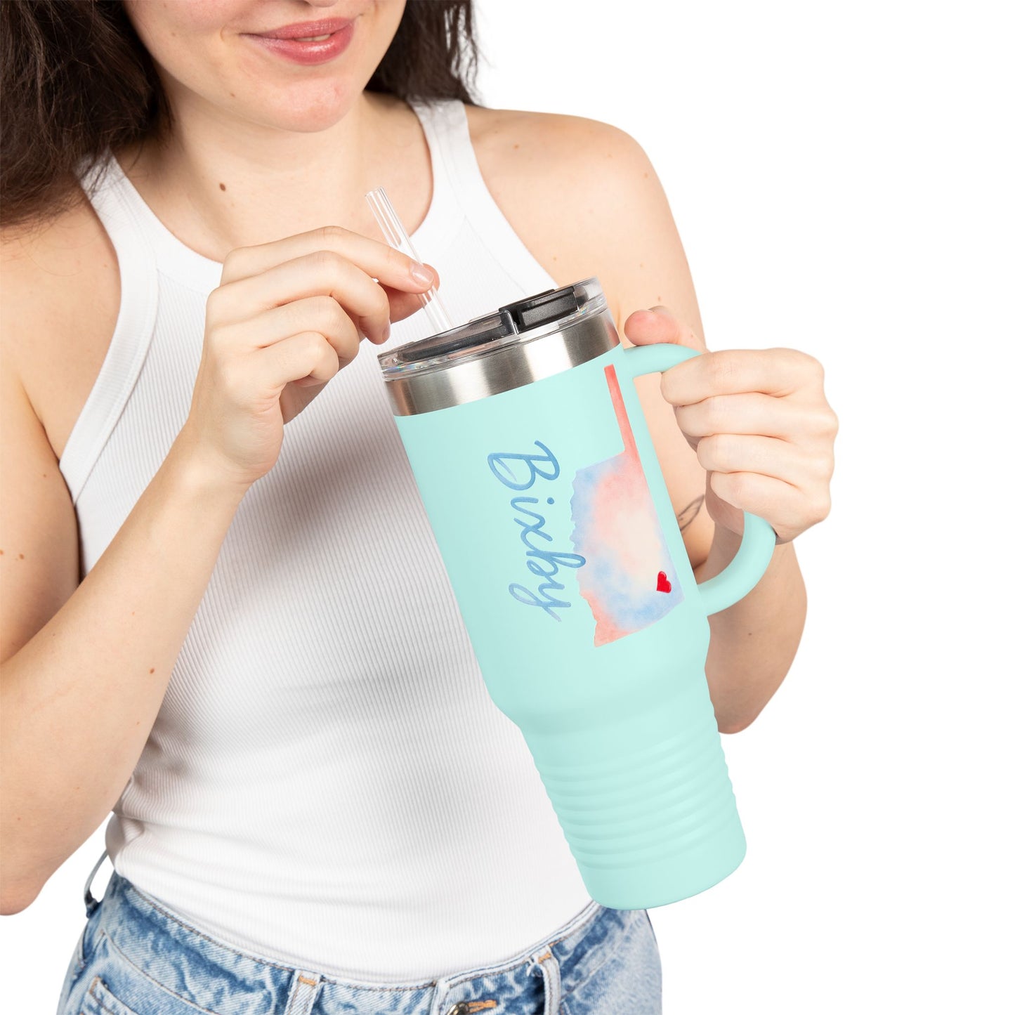 Bixby OK Watercolors 40 Ounce Insulated Travel Mug