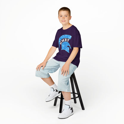 Bixby Spartan Blue Helmet Bling Youth Gildan Tee