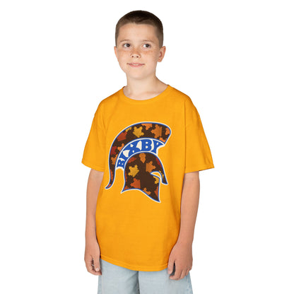 Bixby Spartans Fall Leaves Helmet Youth Tee – Kids Autumn Game Day Shirt