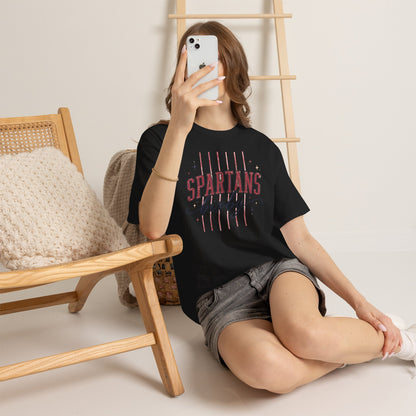 Spartans Bixby T-Shirt — Vintage Red Striped School Spirit Tee