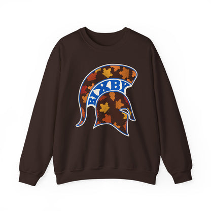 Bixby Spartans Fall Leaves Helmet Sweatshirt – Autumn Game Day Crewneck