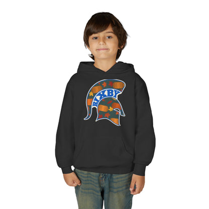 Bixby Spartans Pumpkin Patch Helmet Youth Hoodie – Kids Fall Game Day Hoodie