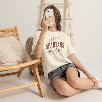 Spartans Bixby T-Shirt — Vintage Red Striped School Spirit Tee