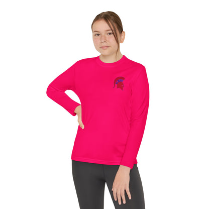 Spartan Red Logo Youth Long Sleeve Sport-Tek Tee