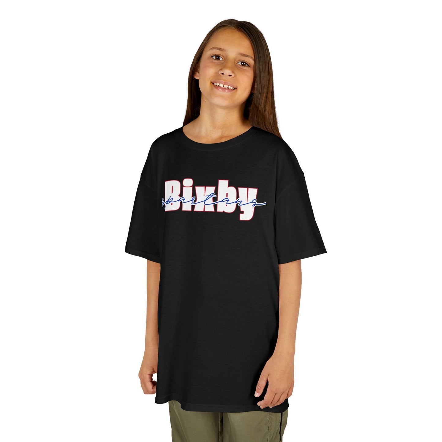 Bixby Spartans Cursive Youth Gildan Tee