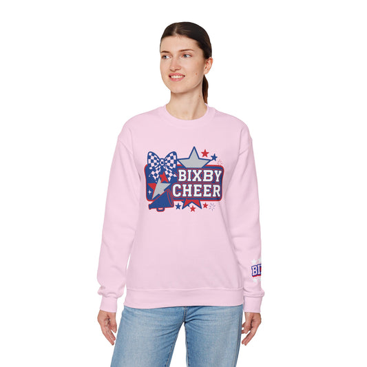 Bixby Cheer With Sleeve Print Gildan Sweatshirt