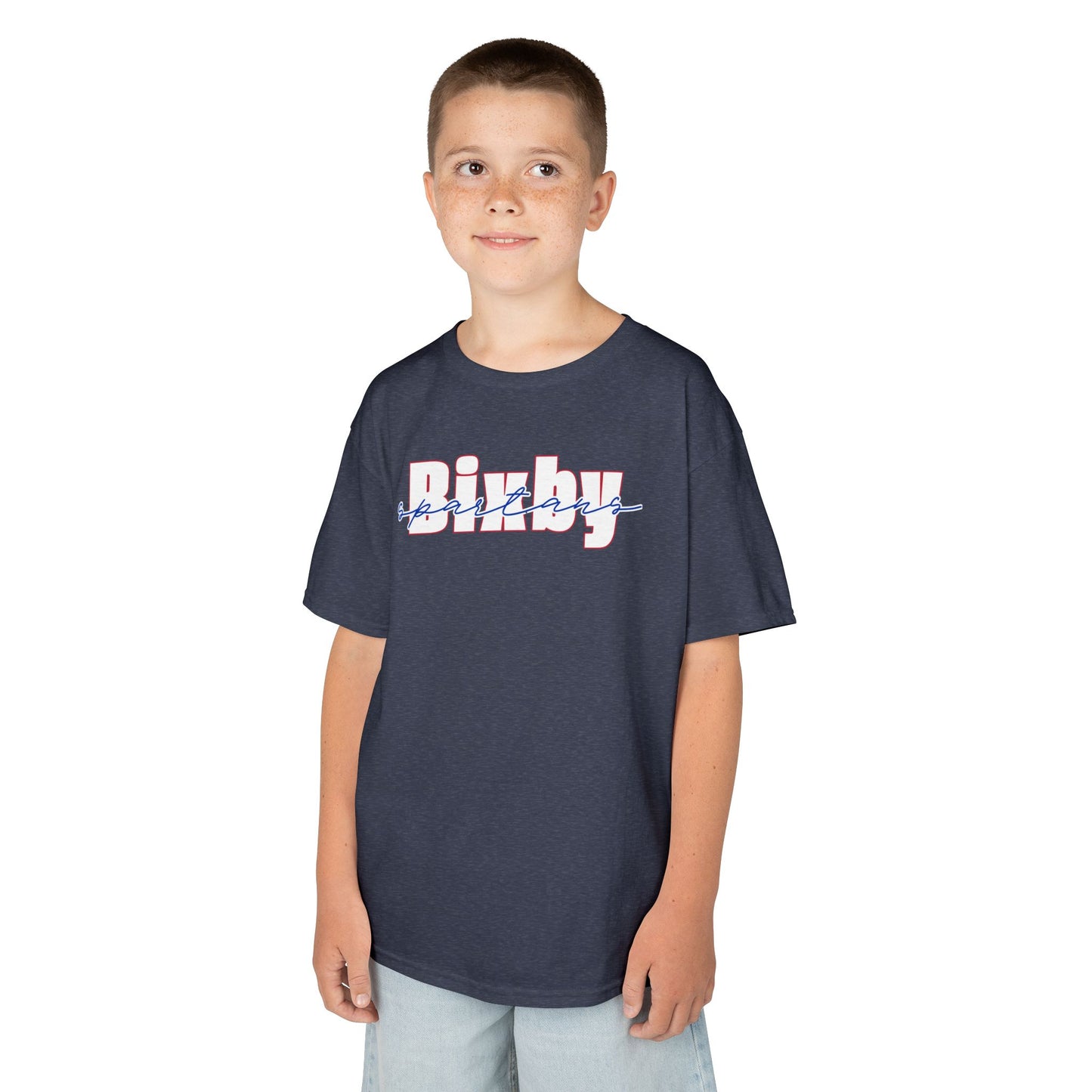 Bixby Spartans Cursive Youth Gildan Tee