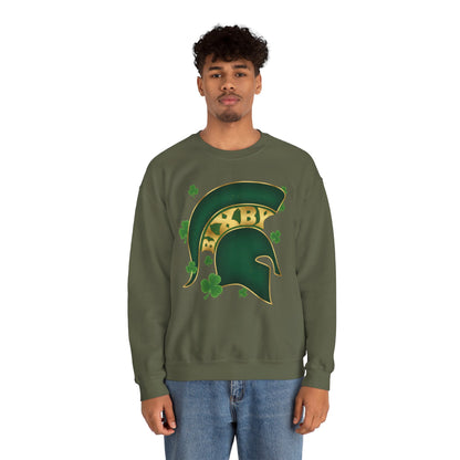 St. Patty's Good Luck Spartan Helmet Adult Gildan Sweatshirt