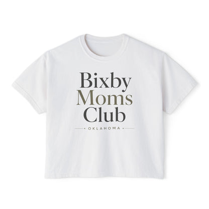 Bixby Moms Club Boxy Tee — Women's Local Mom Group Shirt (Oklahoma)