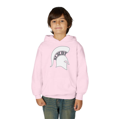Spartan White Logo Youth Gildan Hoodie