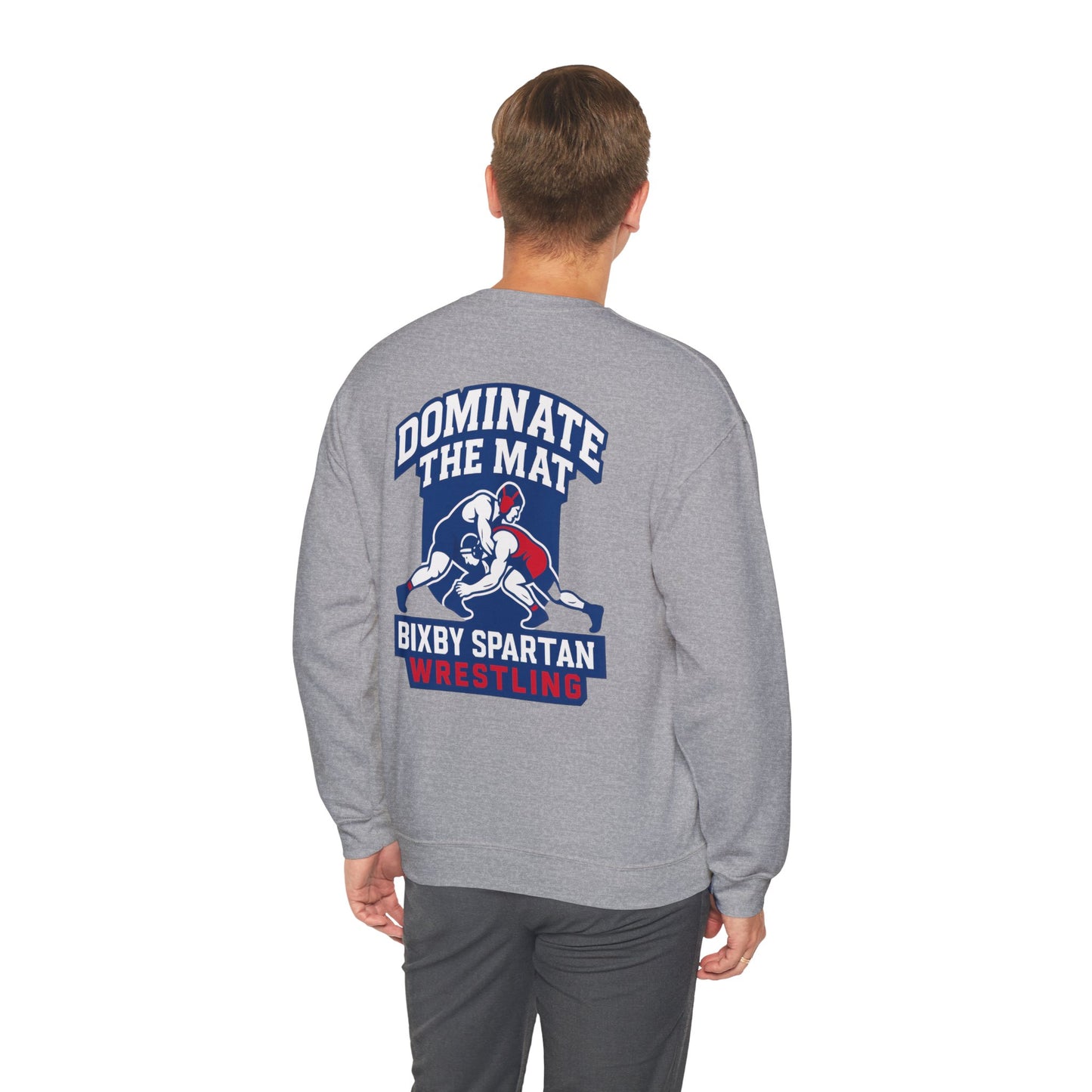 Dominate The Mat Spartan Wrestling Gildan Sweatshirt